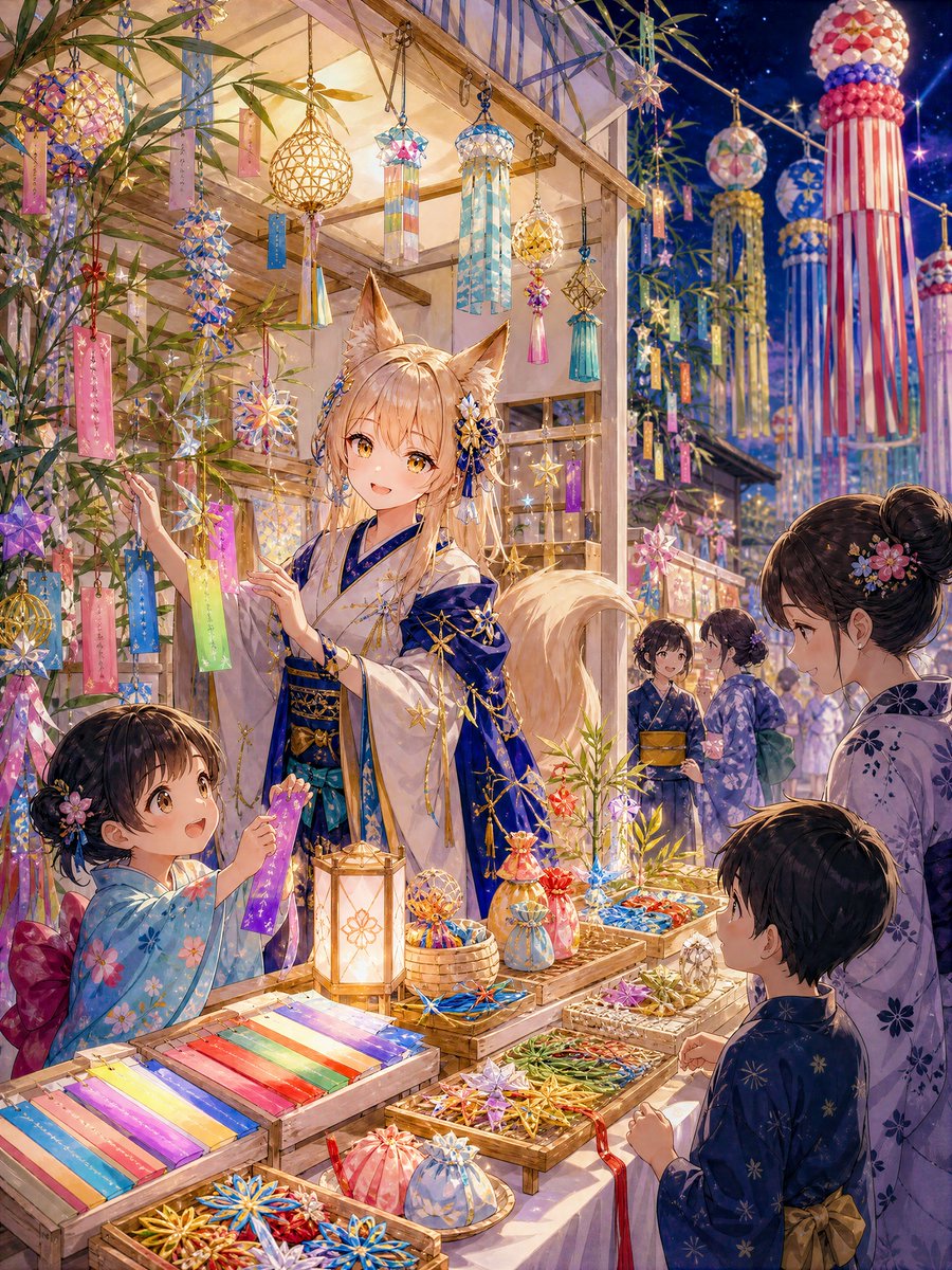 角色动漫插画温暖夜景温柔