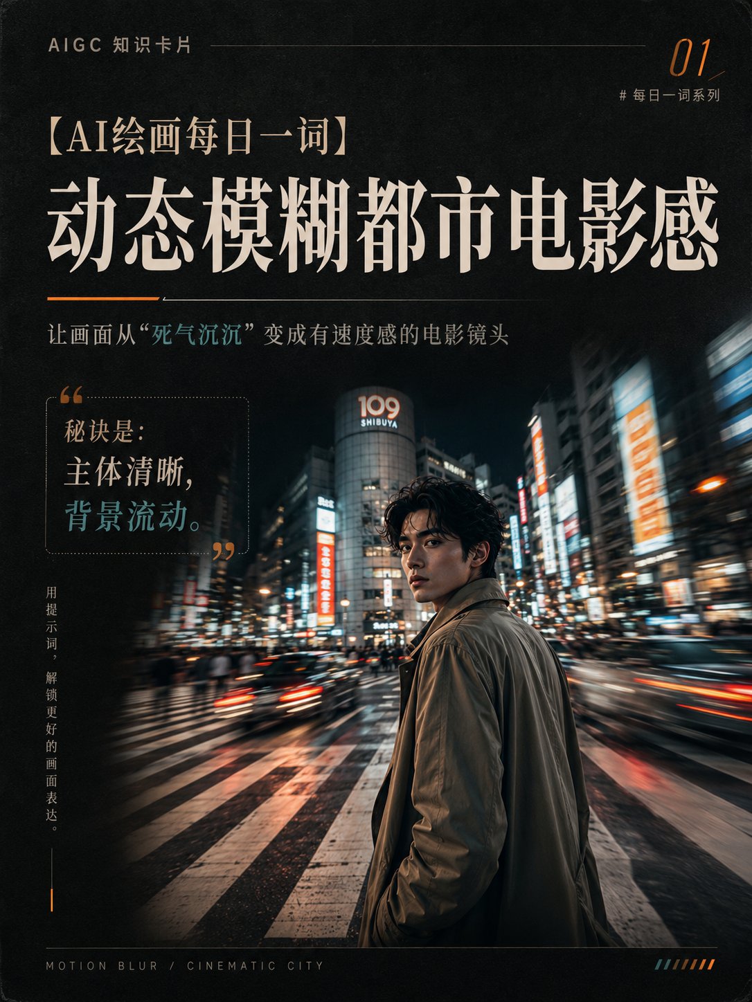 【AI绘画每日一词】动态模糊都市电影感