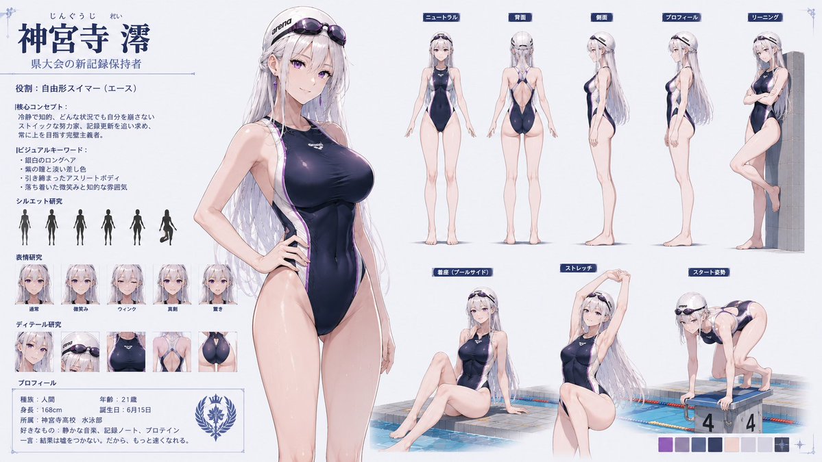 女性动漫插画冷调