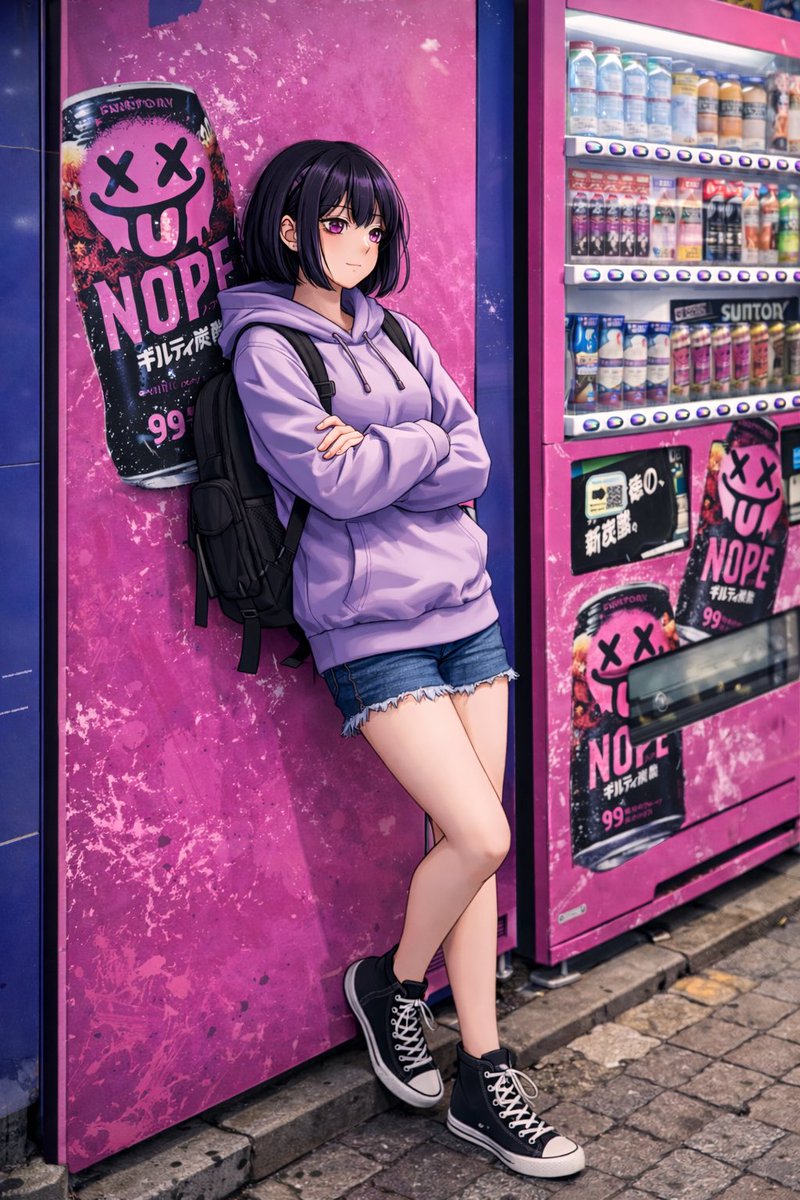 女性动漫插画城市街头