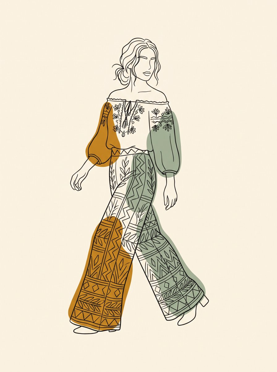 Modern Fashion Line Art