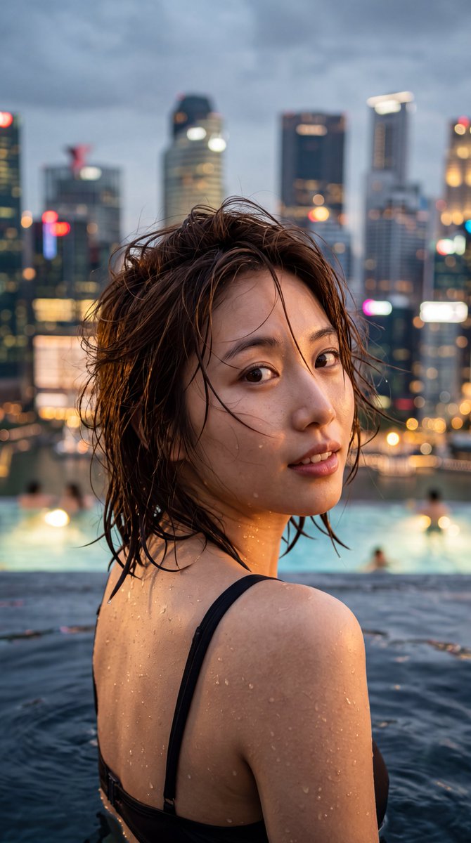 Cinematic Urban Twilight Portrait