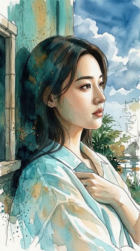 Hybrid Architectural Watercolor Style