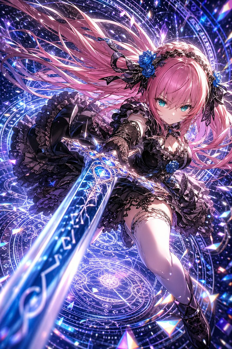 女性动漫插画宇宙星空优雅