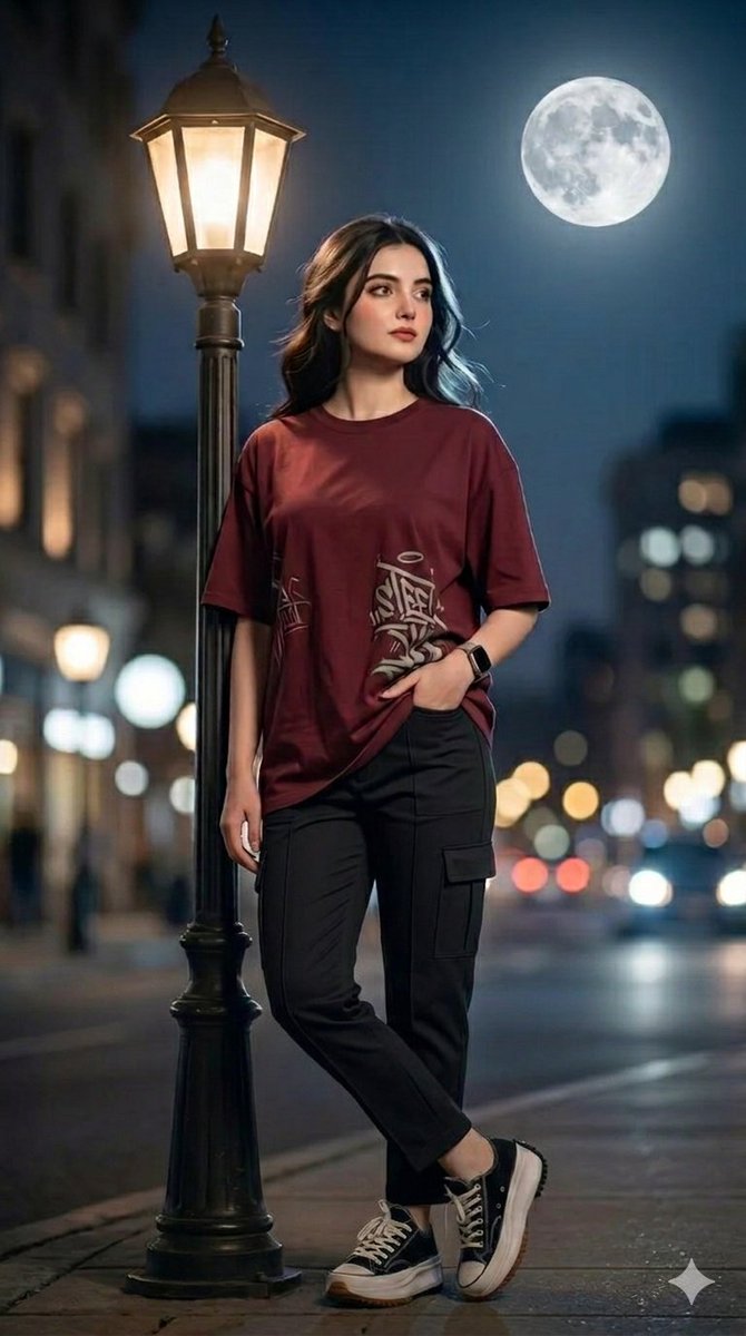 Urban Night Portrait with Soft Bokeh