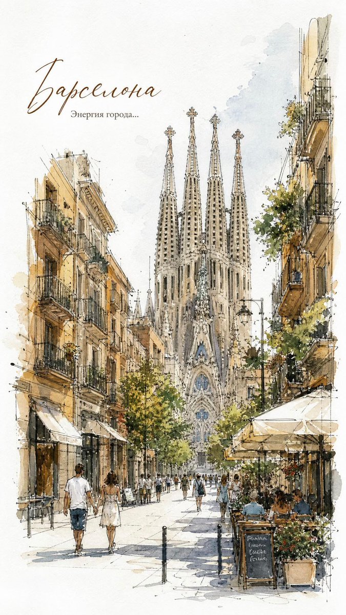 Watercolor European Travel Poster