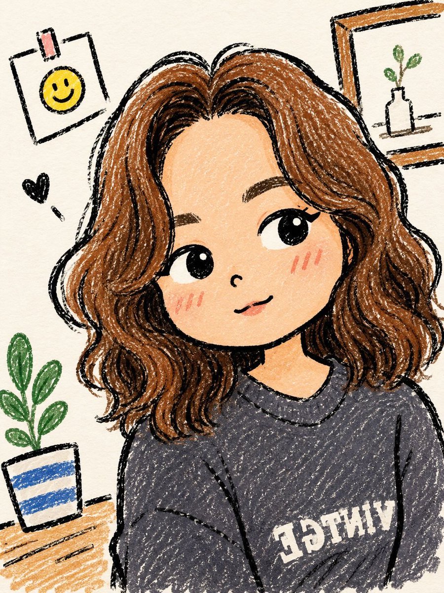 人像插画手绘复古温暖可爱