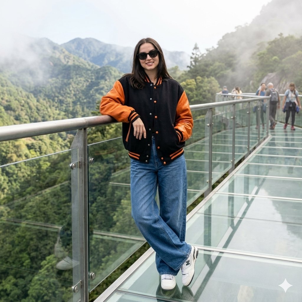 Cinematic Glass Bridge Portrait