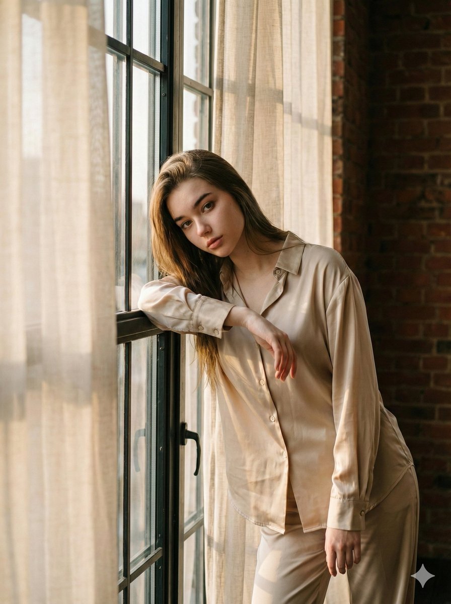 Golden Hour Loft Editorial Portrait JSON