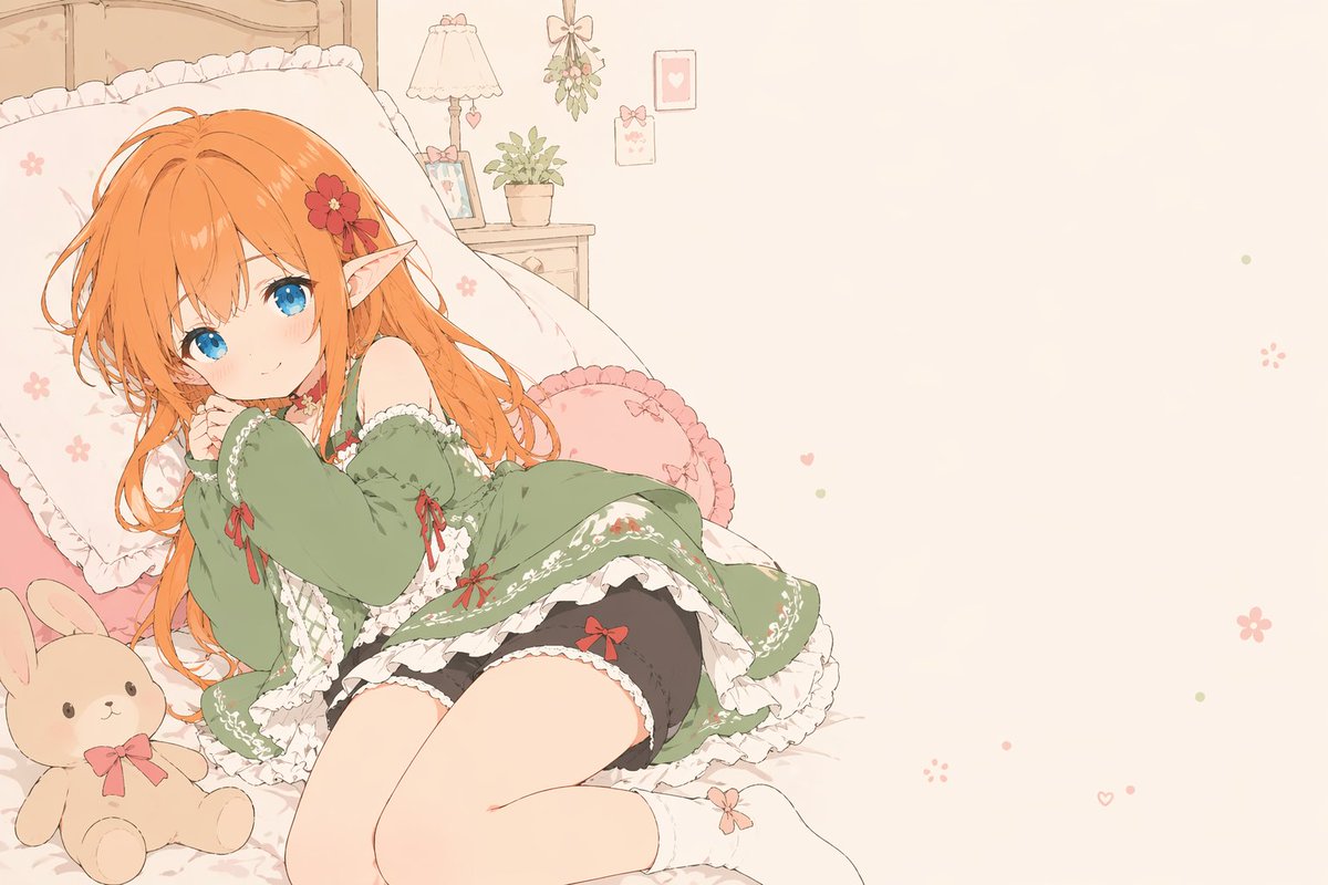 女孩动漫插画卧室可爱