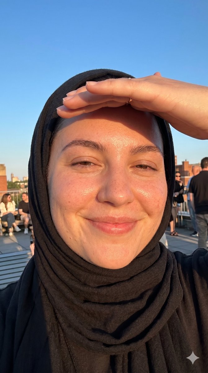 Golden Hour Smartphone Selfie with Headscarf