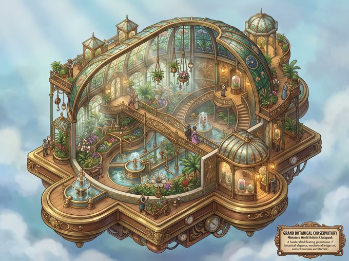 Clockpunk Miniature Greenhouse