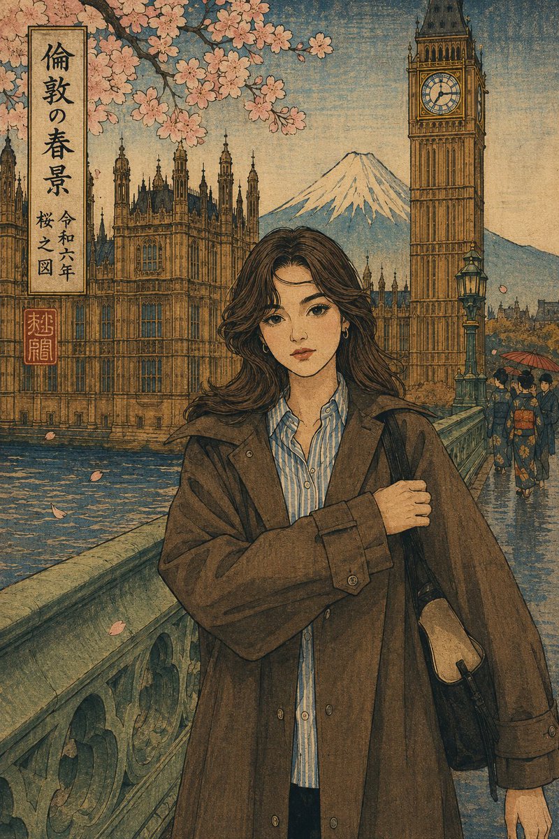 人像浮世绘樱花山