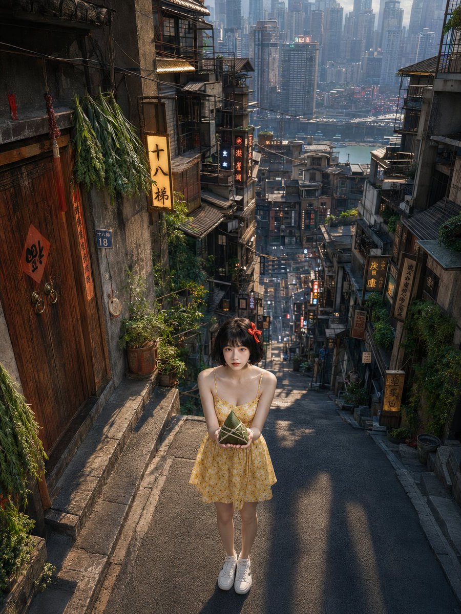 人像电影感赛博城市街头
