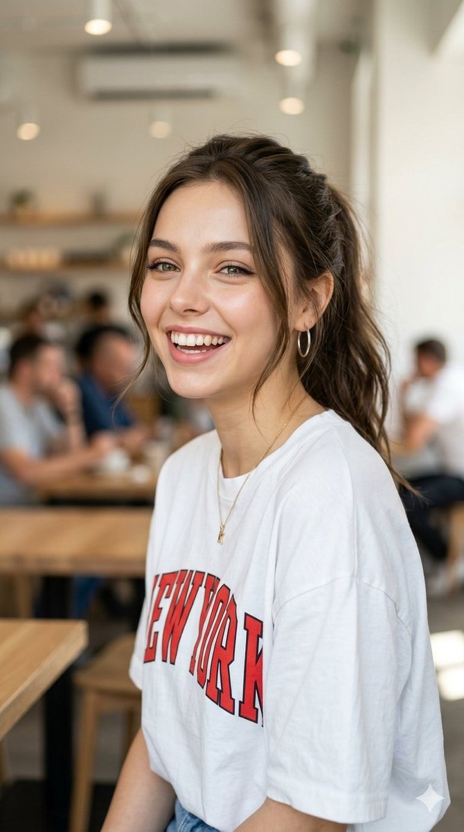 Candid Graphic T-Shirt Portrait