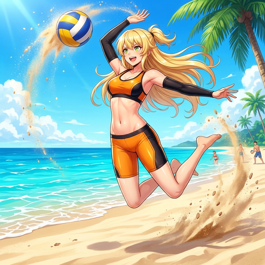 Prompt for Converting Subject into a Beach Volleyball Player