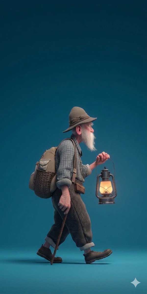 Lantern Hiker Studio Portrait