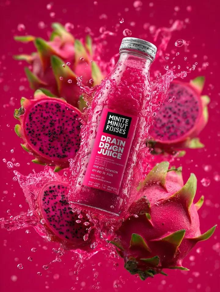 Explosive Dragon Fruit Juice Photography