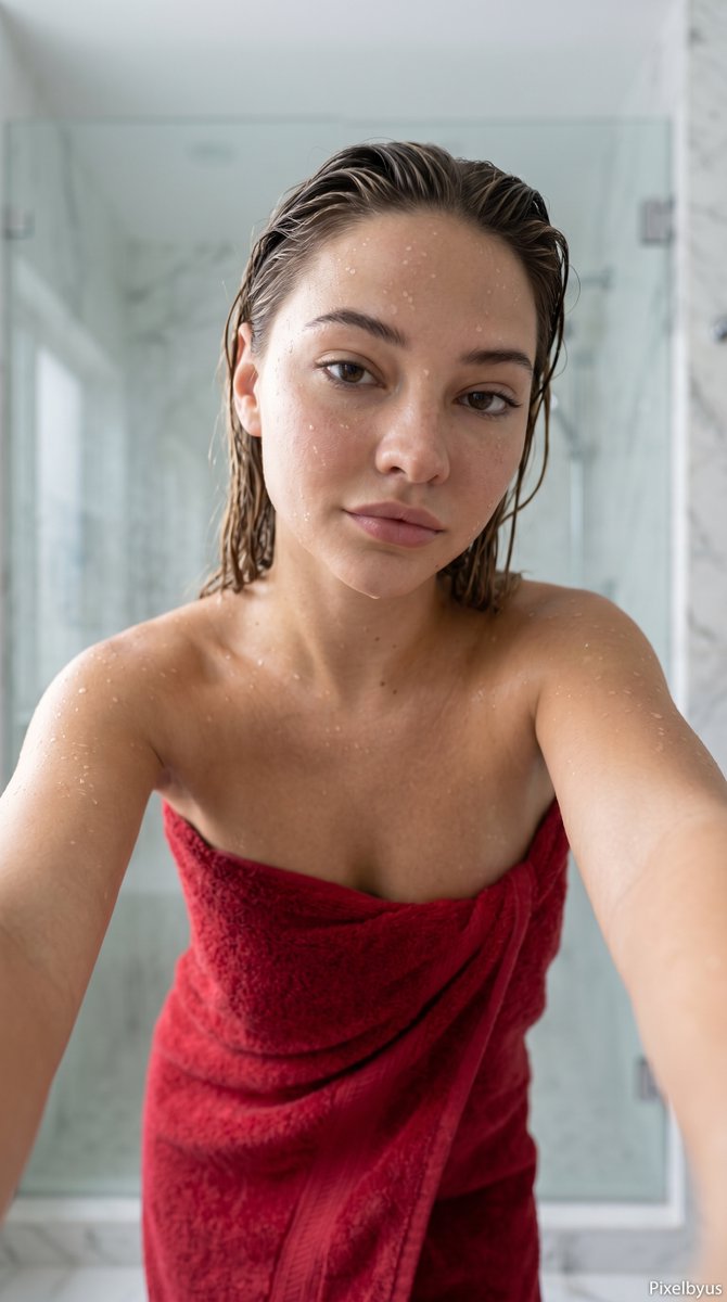 Realistic Spa Bathroom Selfie