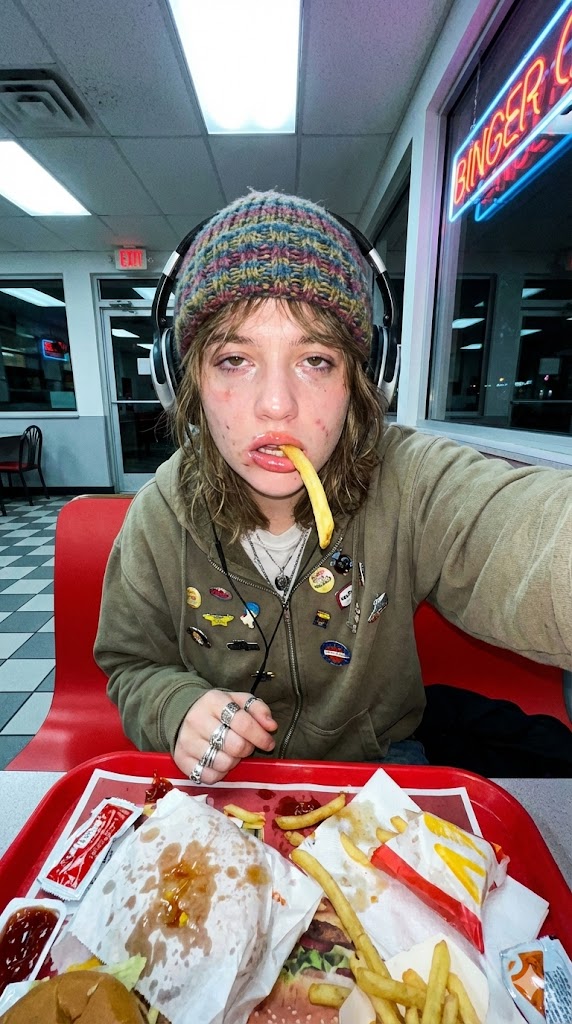 Gen-Z Anti-Aesthetic Diner Selfie
