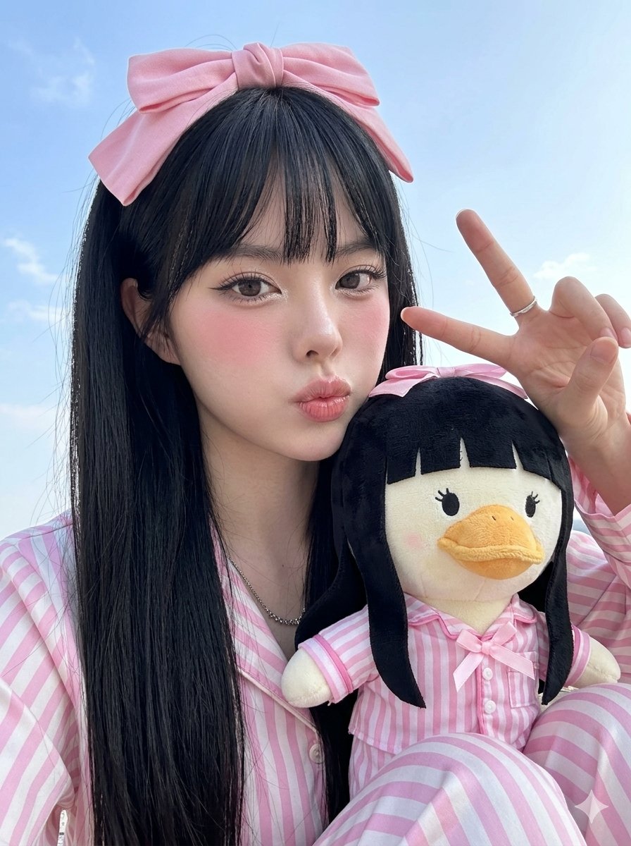Duck Mascot Pajama Portrait