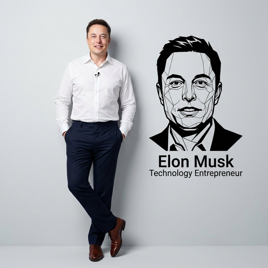 Professional Character Portrait with Graphic Branding Prompt