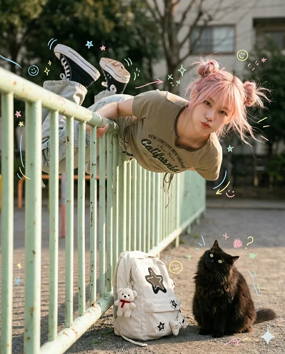 Playful Candid Street Photo with Doodles