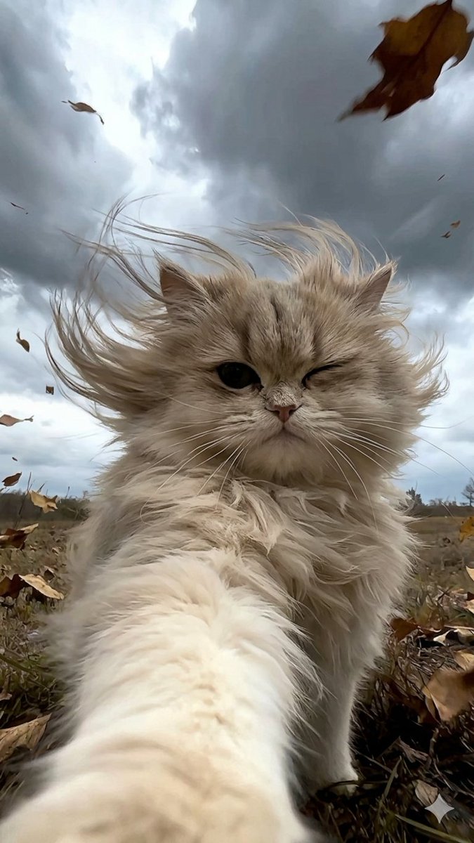 Winking Persian Cat Selfie