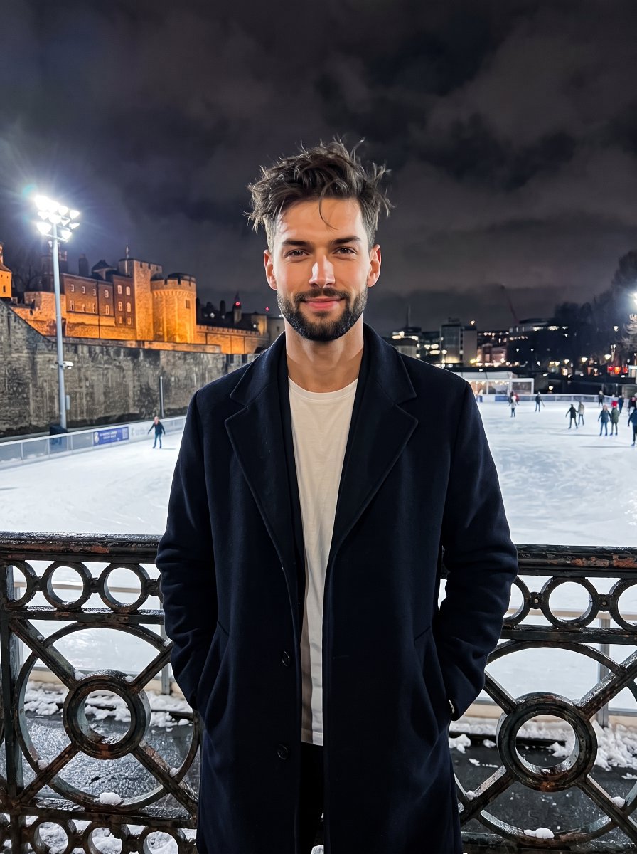 Male Winter Portrait at Ice Rink