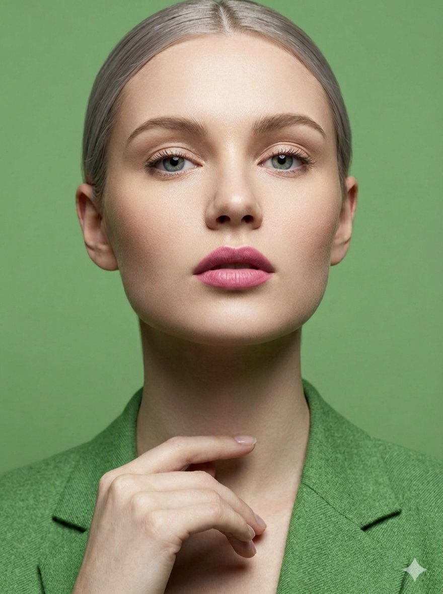 Silver Hair Woman in Lime Green Blazer