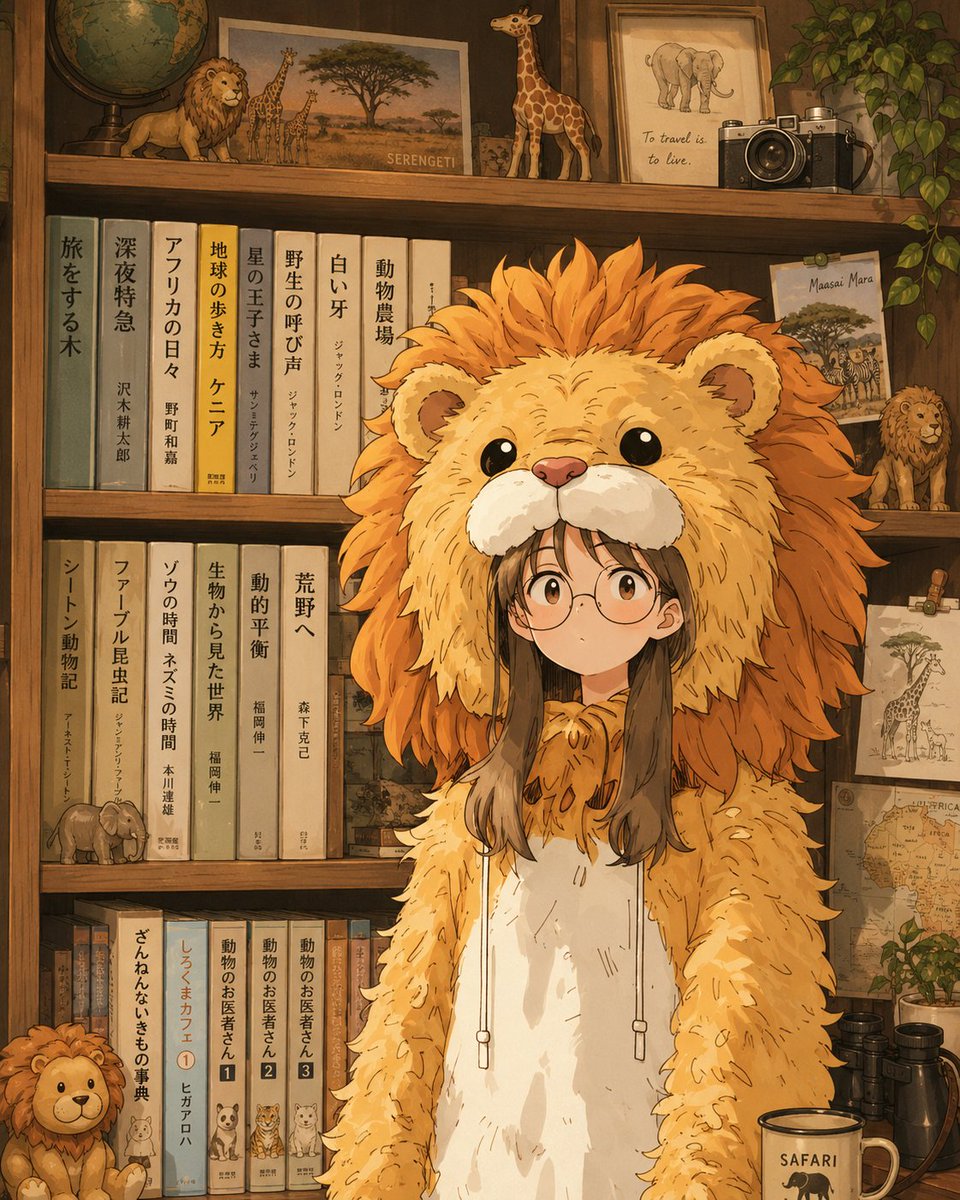 女孩动漫插画复古温暖可爱
