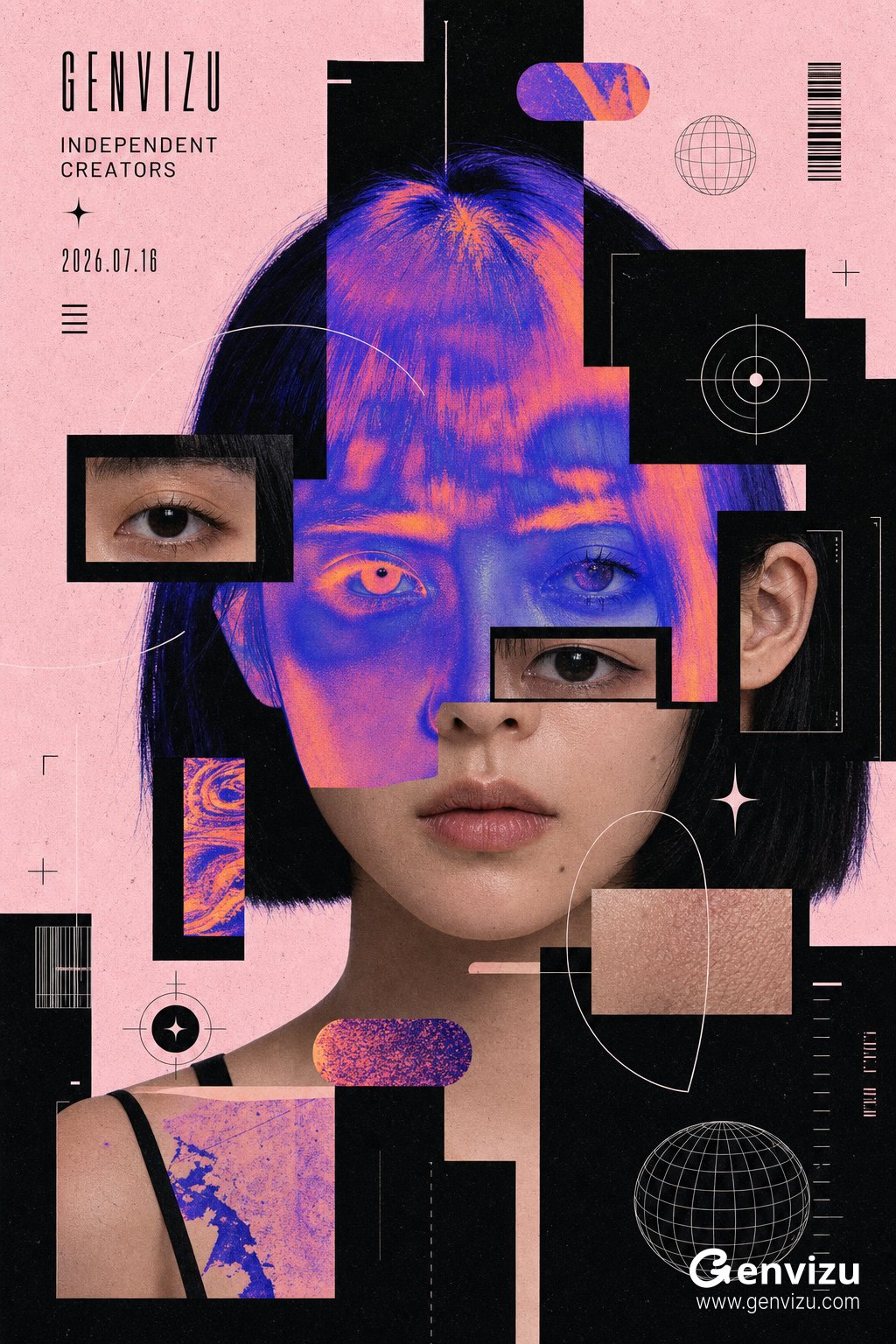 女性实验性编辑海报