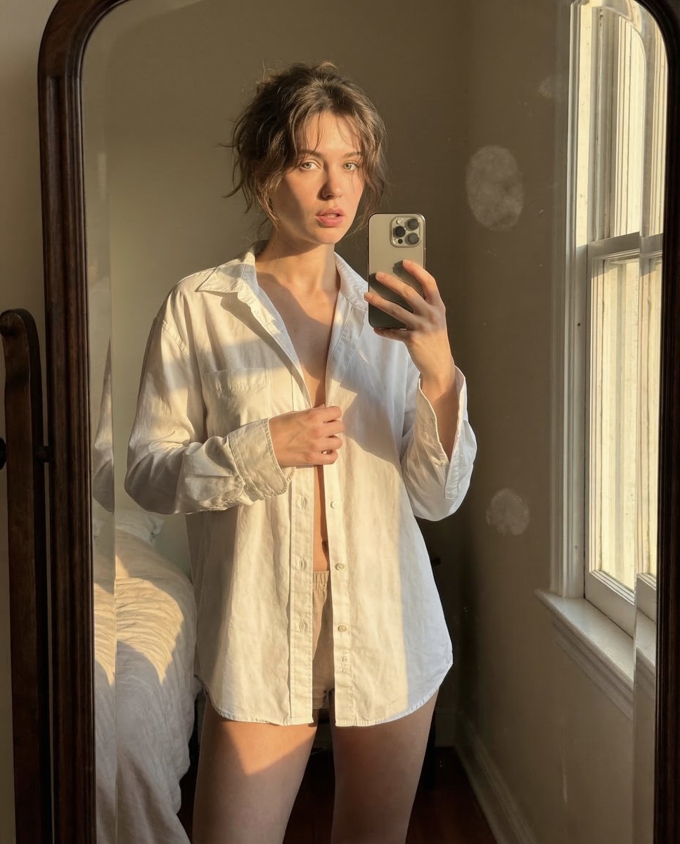 Golden Hour Mirror Selfie Realism