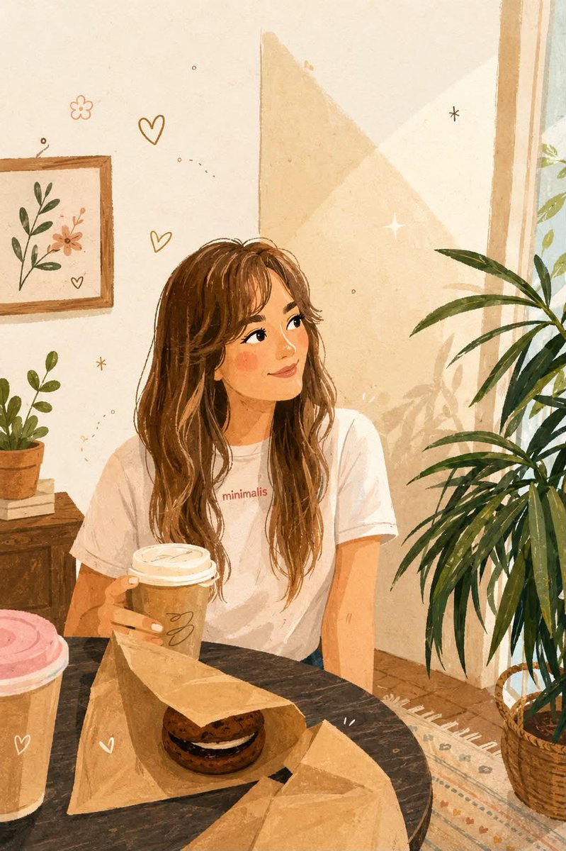 温馨咖啡馆故事书插画