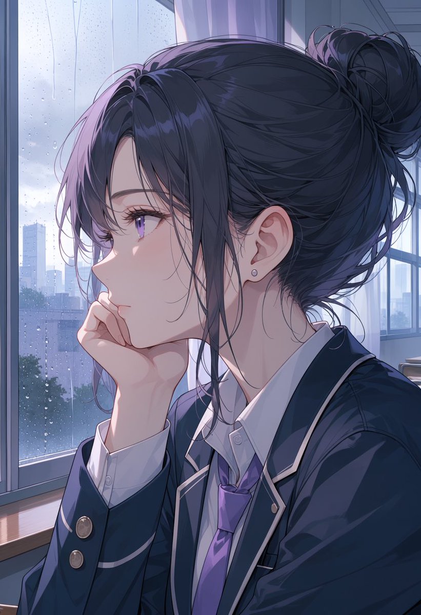 人像动漫雨城市忧郁