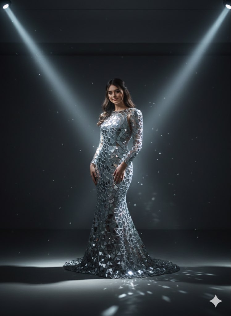 Avant-garde Mirror Gown Fashion Portrait