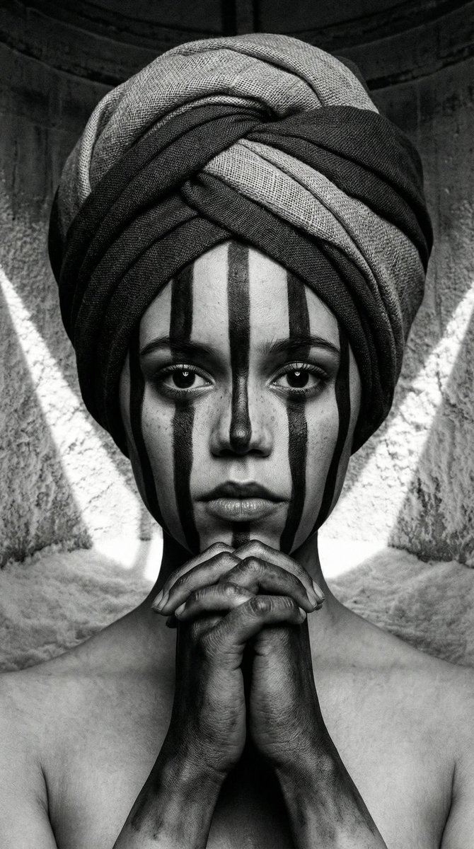 Monochrome Avant-Garde Portrait: Obsidian Ritual