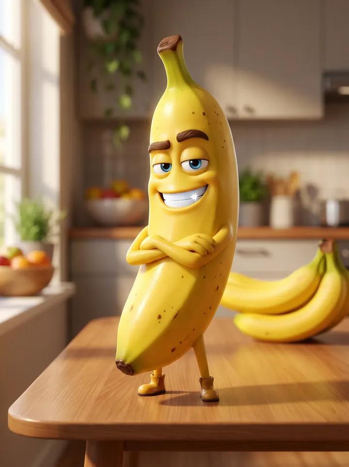 Pixar-Style Banana Character Animation Prompt