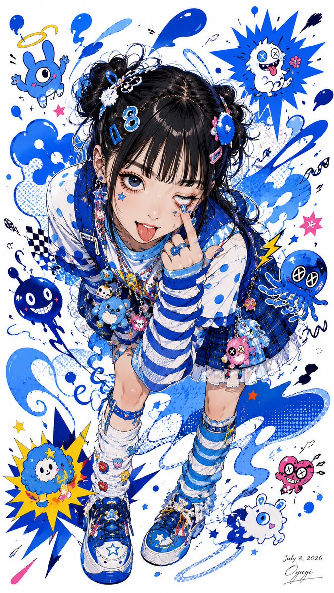 少女动漫插画街头可爱
