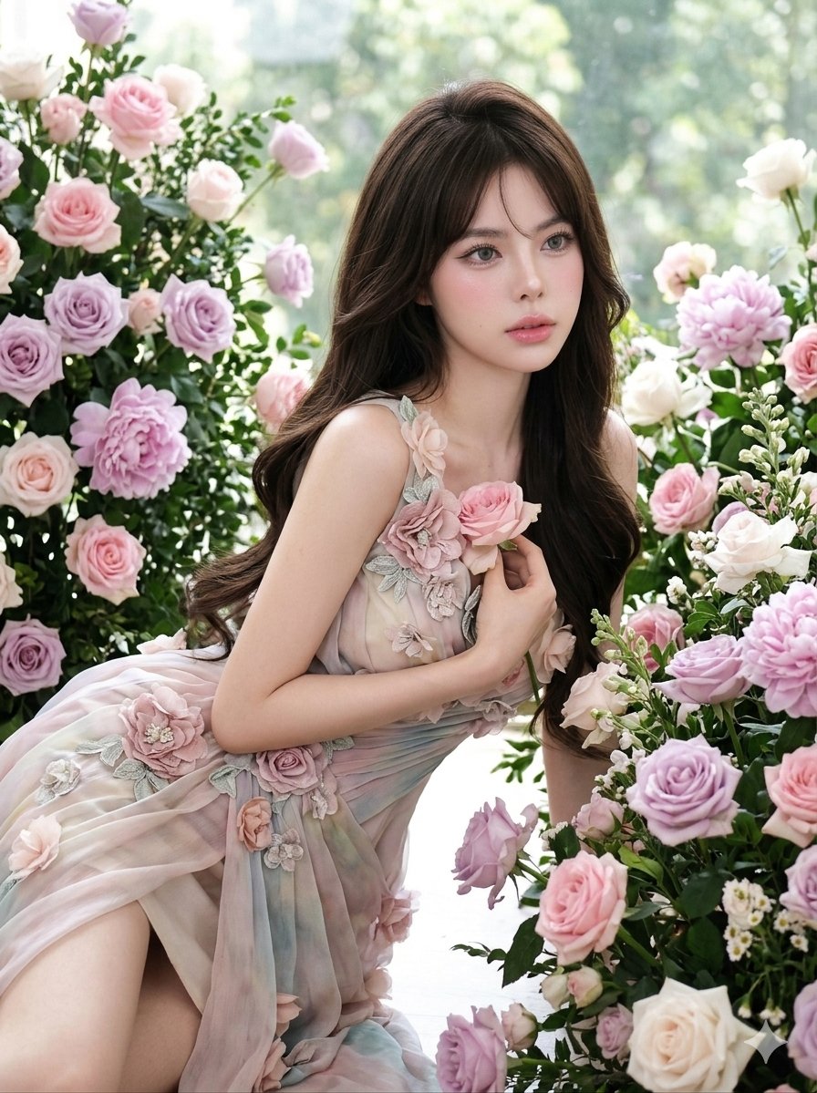 Ethereal Floral Studio Portrait