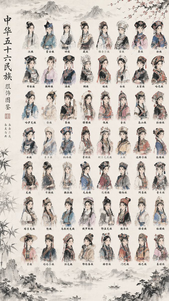 人像插画水彩复古雨优雅