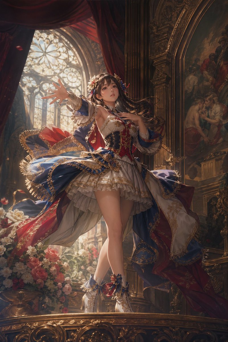 女性动漫插画温暖室内优雅