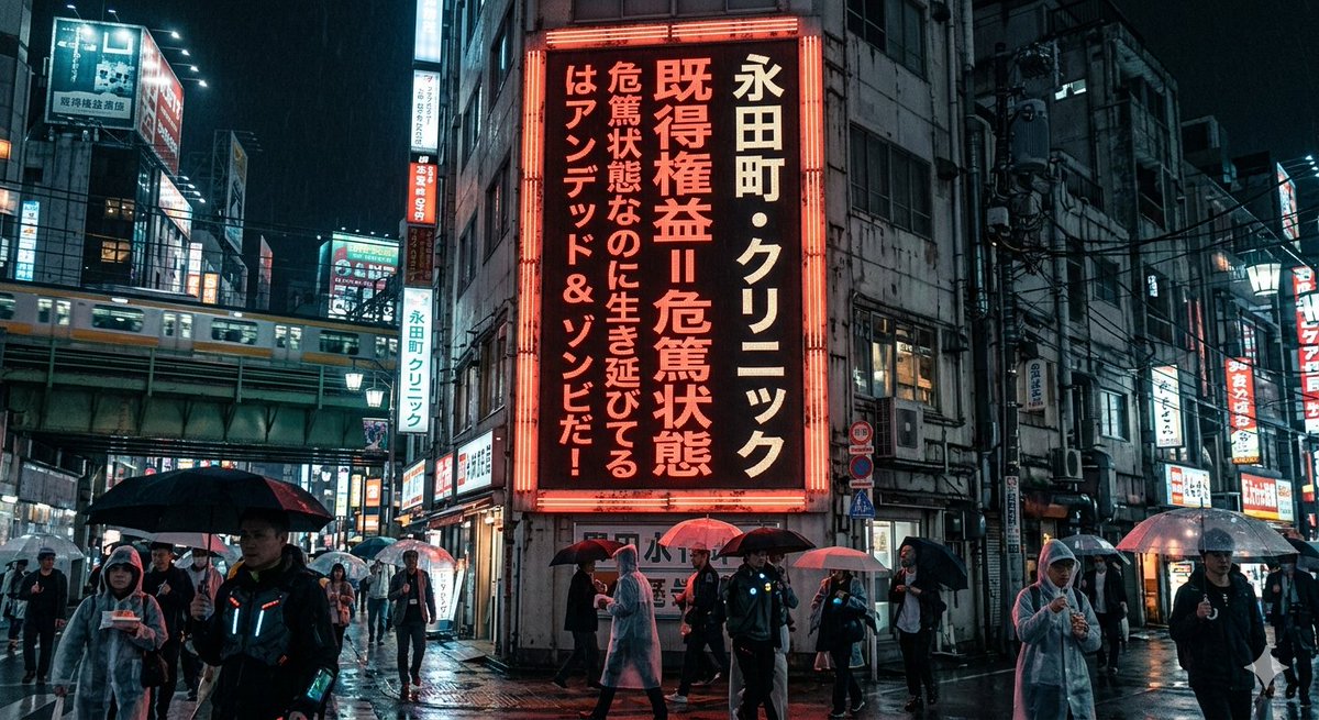 Cyberpunk Signboard Social Commentary