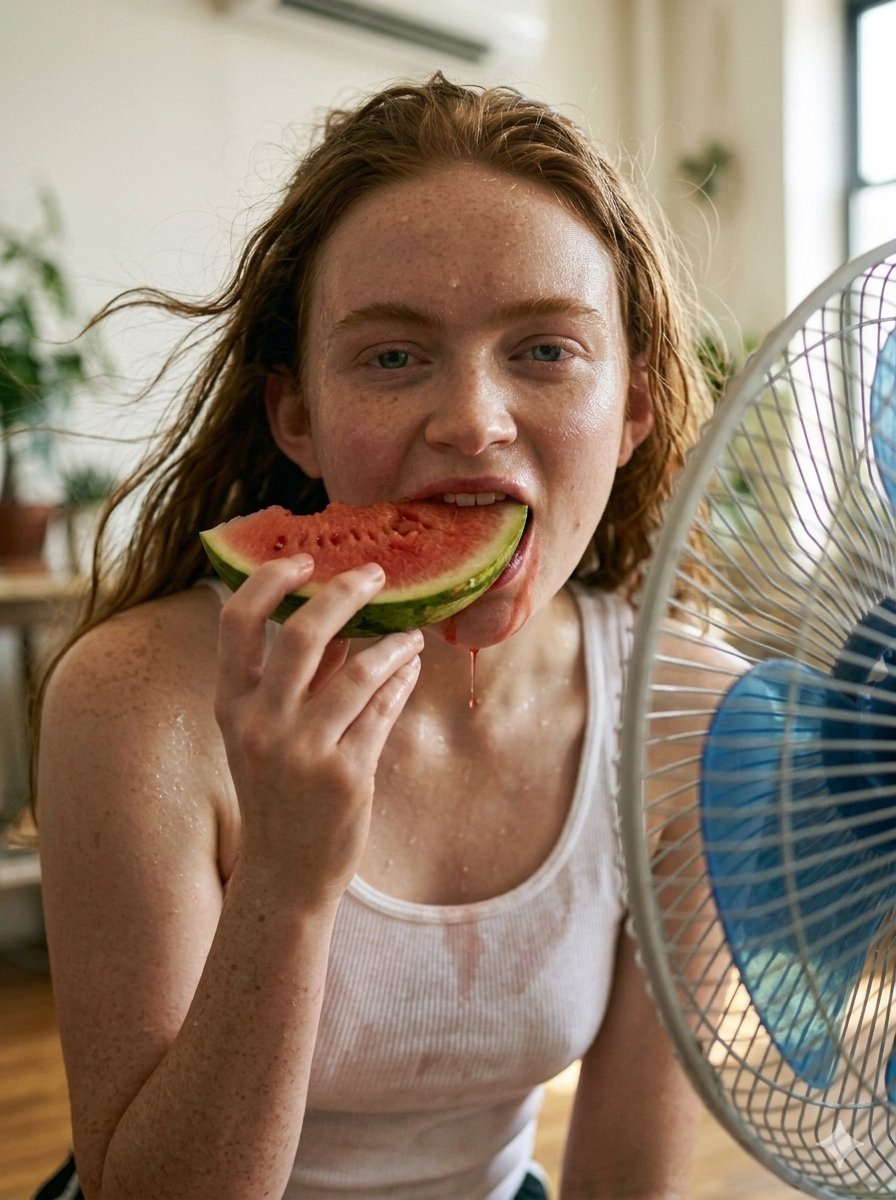 Realistic Summer Heat Lifestyle Portrait