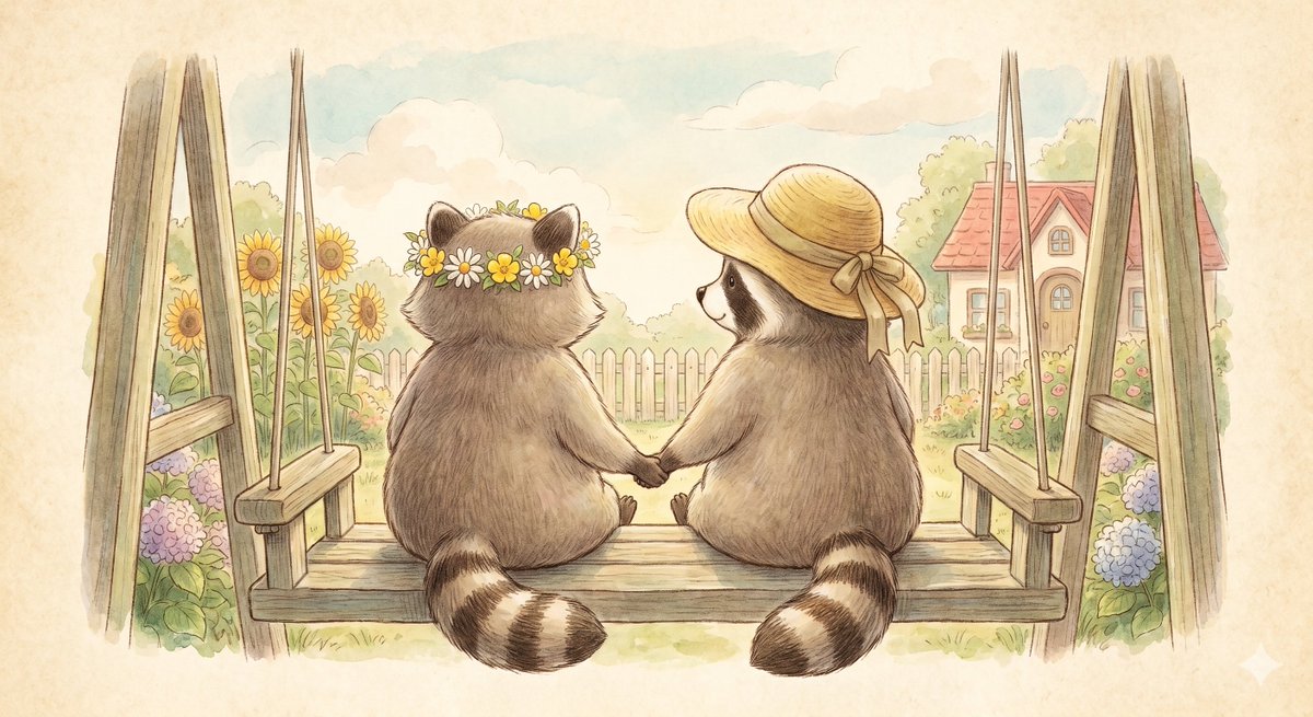 Picture Book Style Raccoon Characters