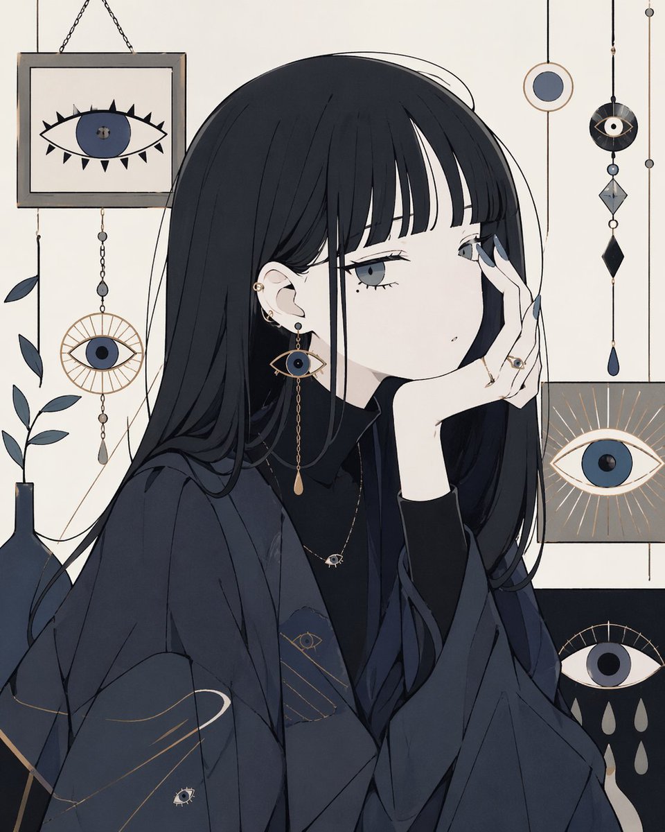 女性动漫插画忧郁