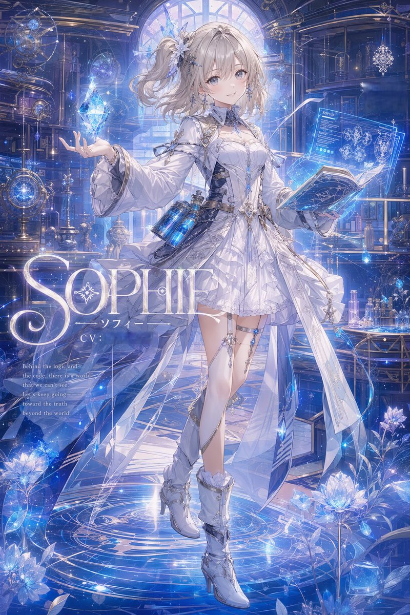 女性动漫插画霓虹冷调优雅