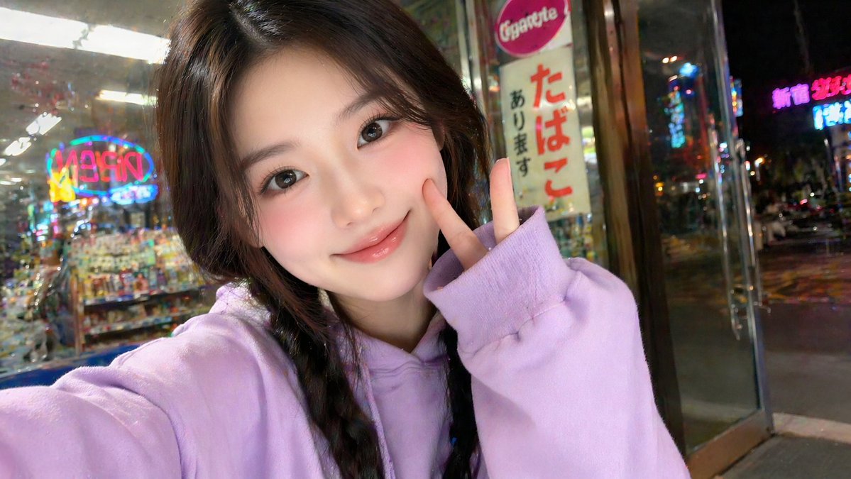 女孩写实便利店霓虹