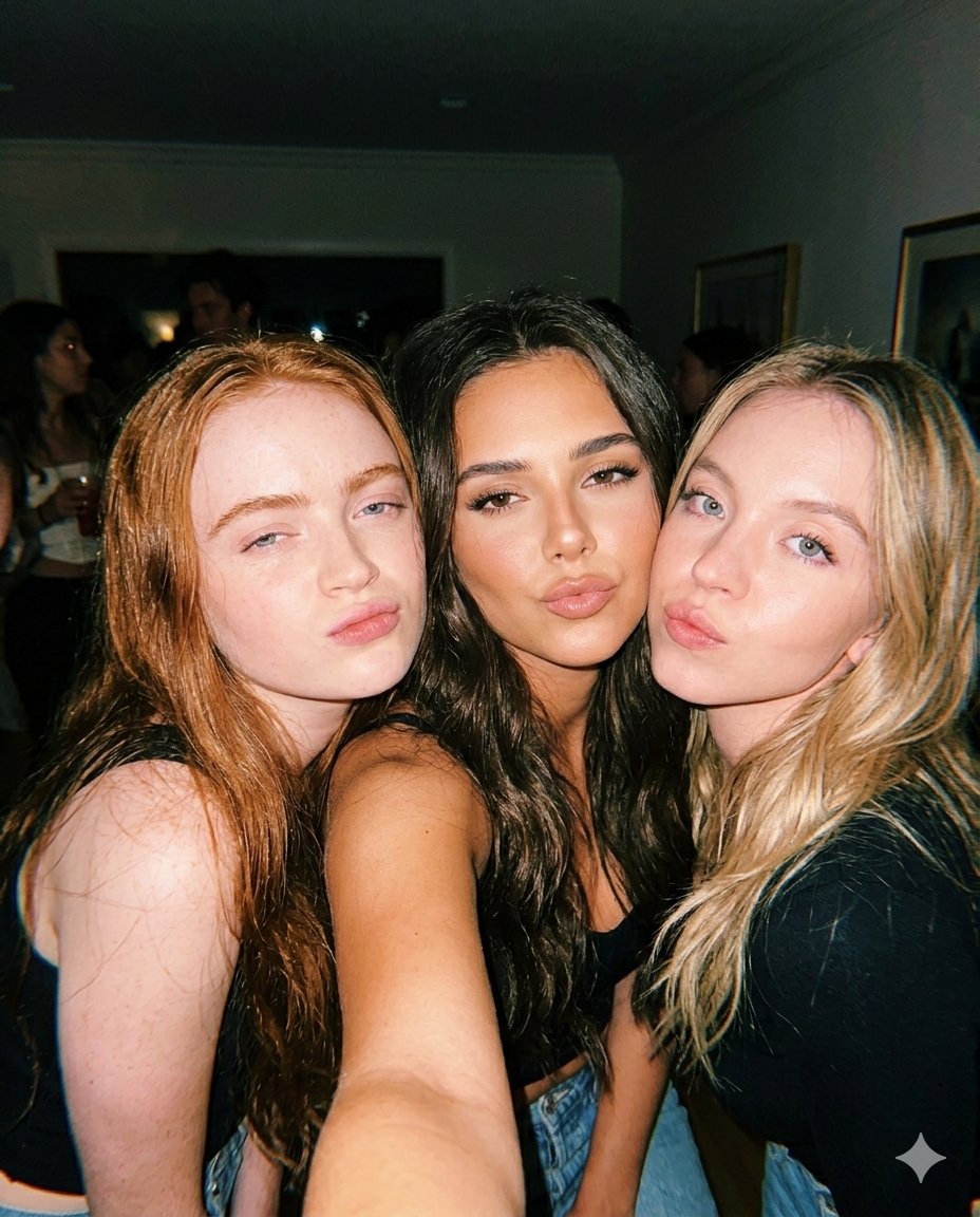 Vintage Flash Group Selfie Prompt for Nano Banana Pro
