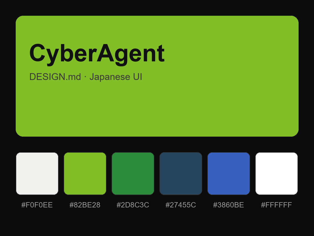 CyberAgent Style Design System (DESIGN.md, Japanese UI)